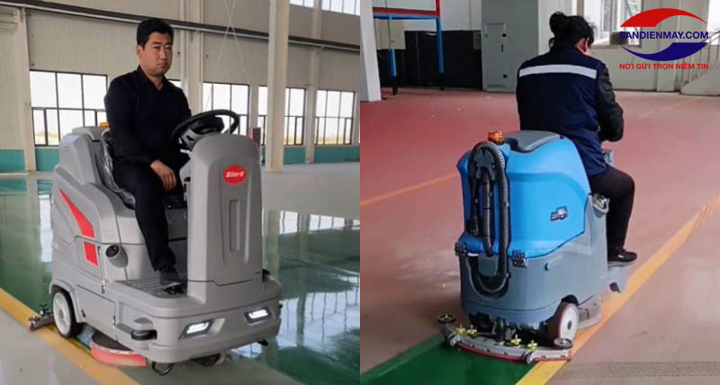 Ngồi lên ghế lái và điều khiển máy làm việc