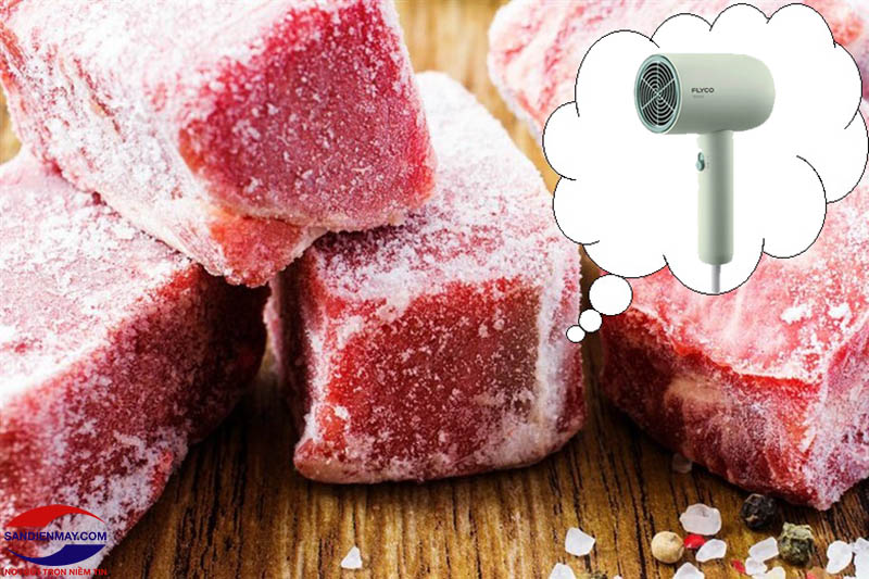 Máy sấy tóc dùng để rã đông thực phẩm