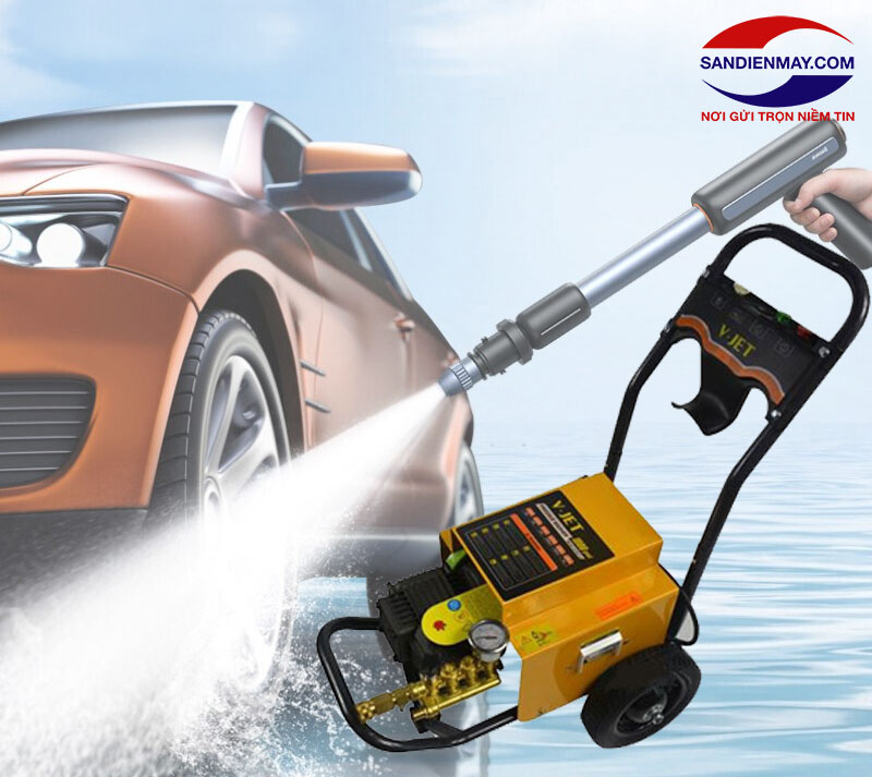 Máy rửa xe hãng V-jet vận hành bền bỉ với độ bền cao